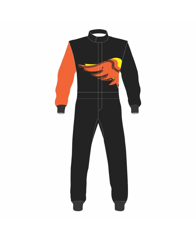 Black-Orange-WingsKart-Racing-Suit-Front-View