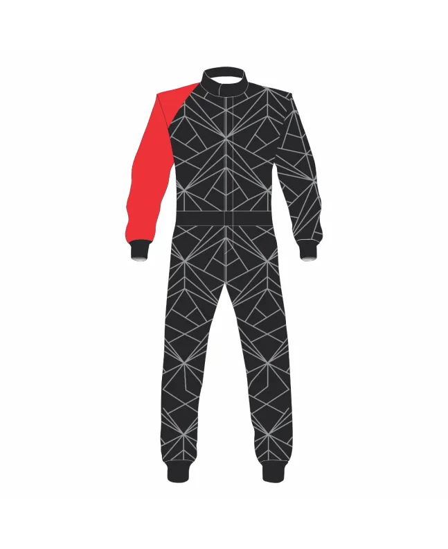 Black-Pattern-White-Kart-Racing-Suit-Front-View