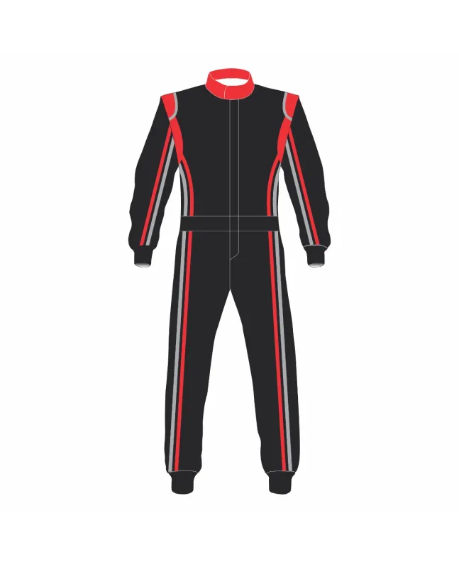 Black-Red-Grey-Kart-Racing-Suit-Front-View