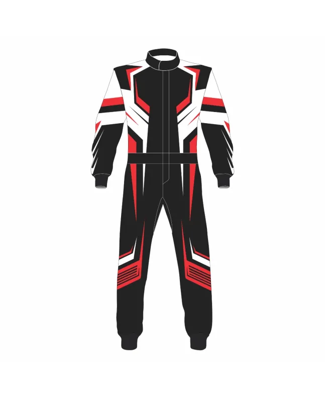 Black-Red-White-Kart-Racing-Suit-Front-View