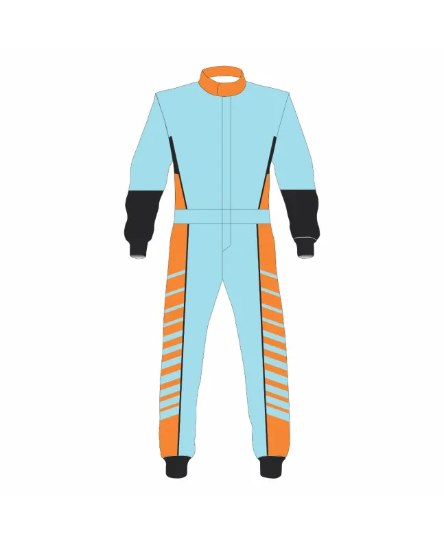 Blue-Orange-Black-Kart-Racing-Suit-Front-View