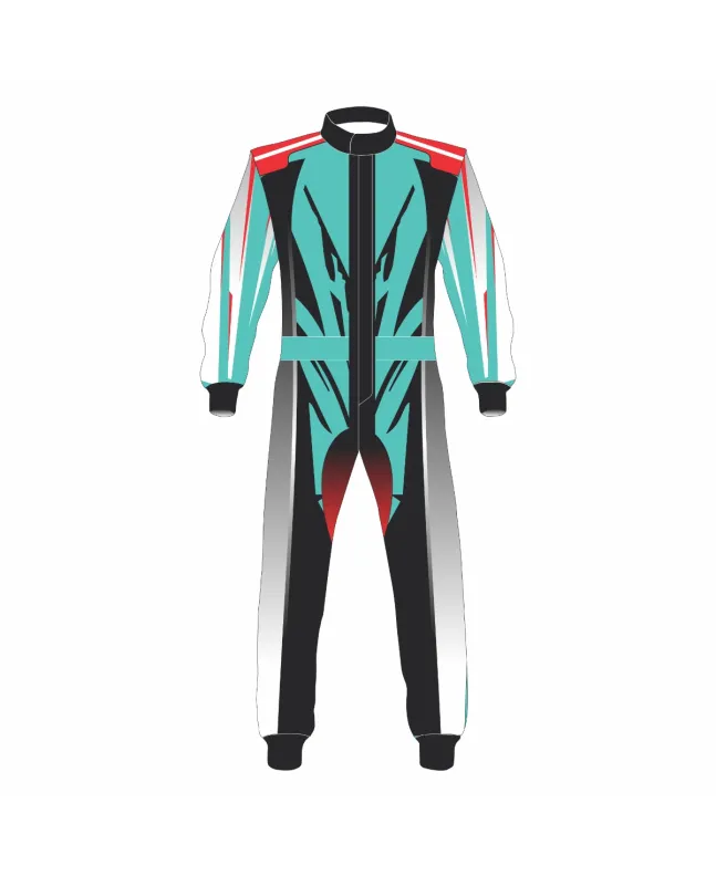 Feroze-Grey-Black-Kart-Racing-Suit-Front-View