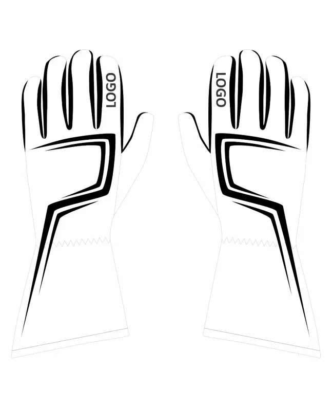 Kart-Racing-Gloves-Black-White-Front-View