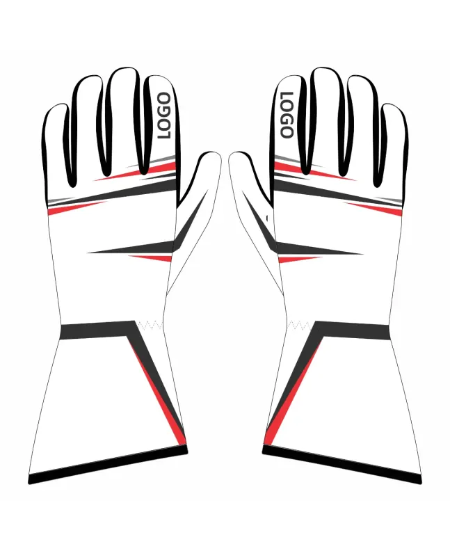 Kart-Racing-Gloves-White-Red-Front-View