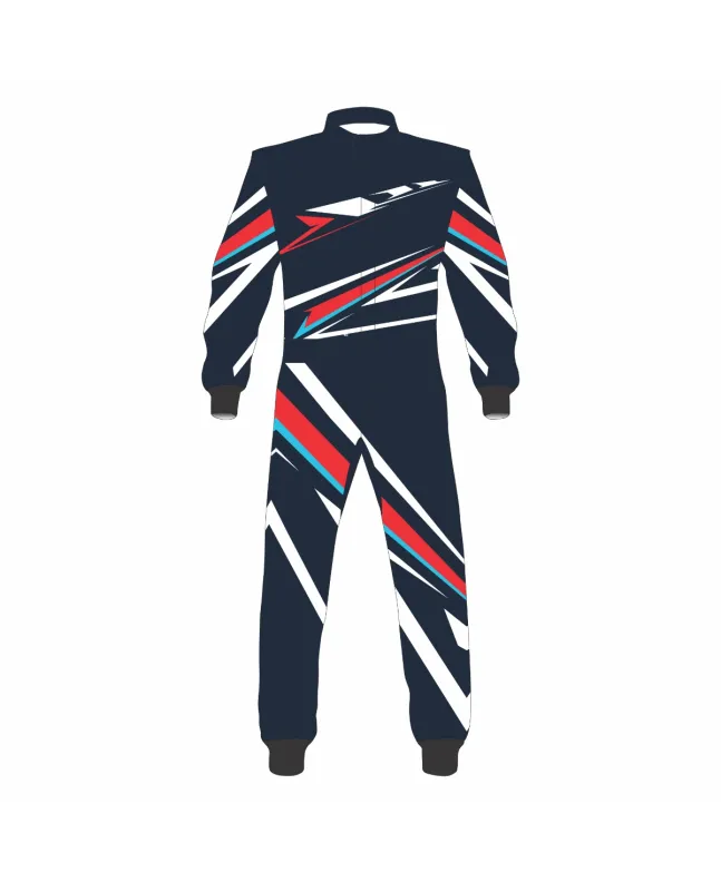Navy-Red-White-Kart-Racing-Suit-Front-View