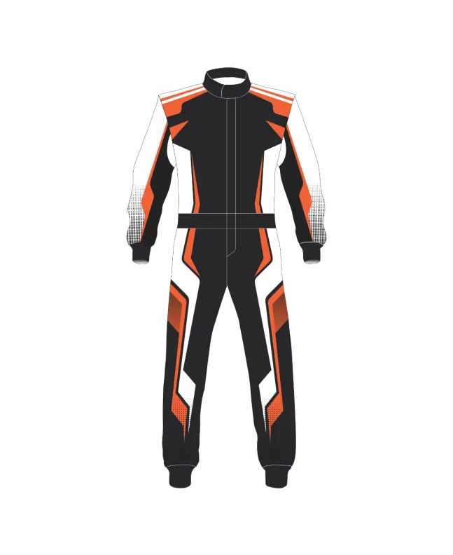 Orange-Black-White-Kart-Racing-Suit-Front-View