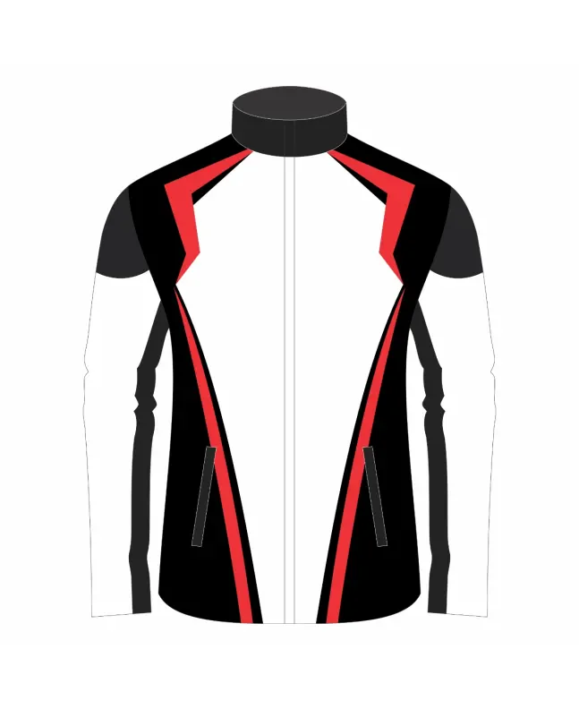 Team-Jacket-Windbreaker-Softshell-Jacket-Black-Red-White-Front-View