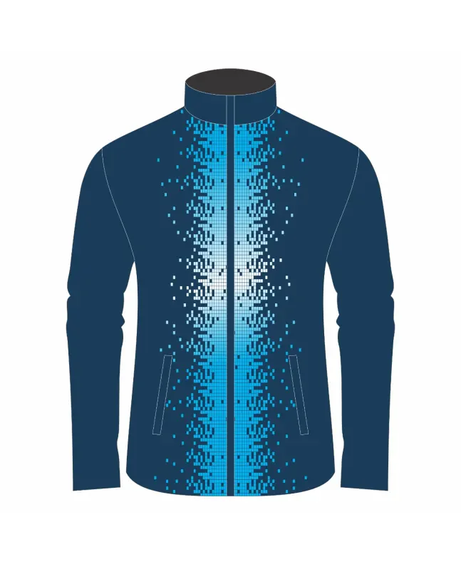Team-Jacket-Windbreaker-Softshell-Jacket-Blue-Doted-Front-View