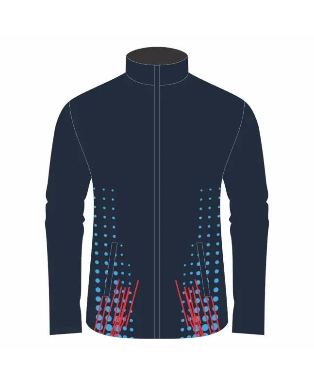Team-Jacket-Windbreaker-Softshell-Jacket-Navy-Doted-Front-View