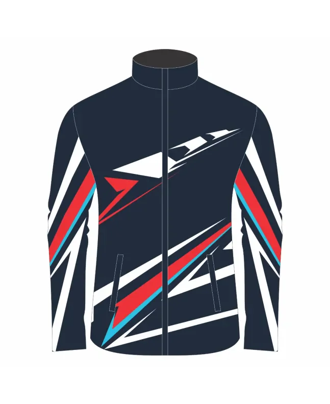 Team-Jacket-Windbreaker-Softshell-Jacket-Navy-Red-Front-View
