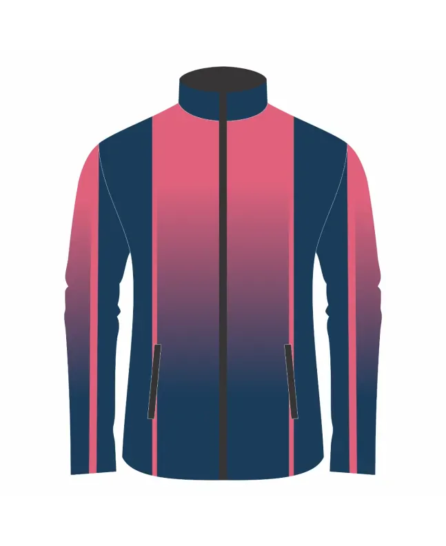 Team-Jacket-Windbreaker-Softshell-Jacket-Pink-Navy-Front-View