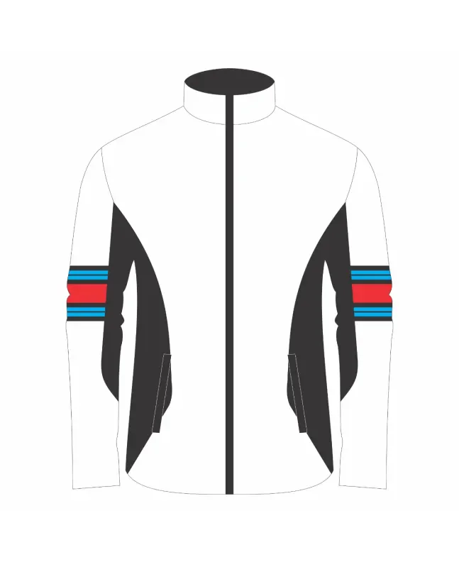 Team-Jacket-Windbreaker-Softshell-Jacket-White-Black-Red-Front-View