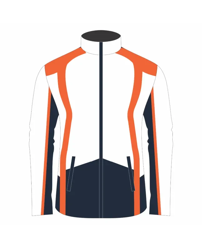 Team-Jacket-Windbreaker-Softshell-Jacket-White-Orange-Navy-Front-View