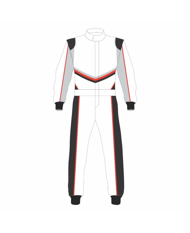 White-Black-Kart-Racing-Suit-Front-View