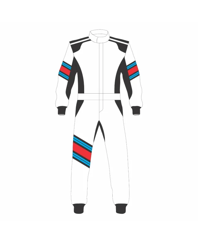 White-Black-Kart-Racing-Suit-Front-View