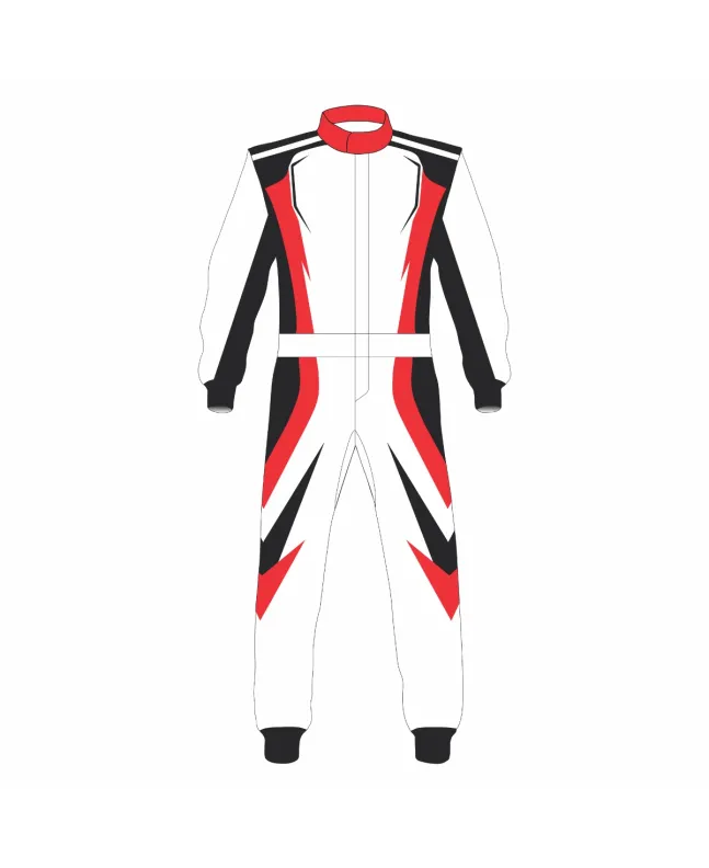 White-Red-Black-Kart-Racing-Suit-Front-View