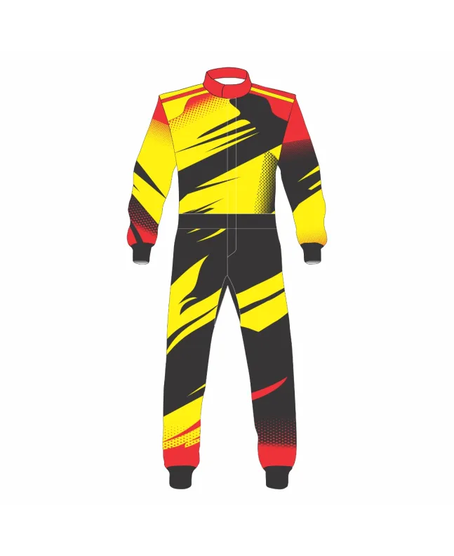 Yellow-Black-Red-Kart-Racing-Suit-Front-View