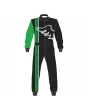 Black-Green-White-Wings-Kart-Racing-Suit-Front-View
