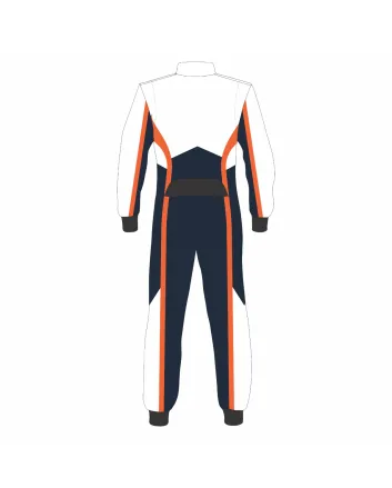 Black-White-Orange-Kart-Racing-Suit-Front-View
