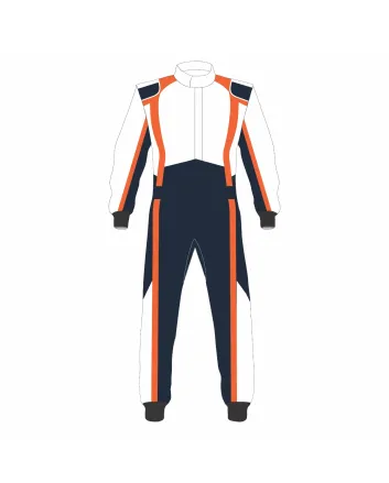 Black-White-Orange-Kart-Racing-Suit-Front-View