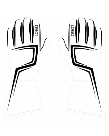 Kart-Racing-Gloves-Black-White-Front-View
