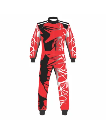 Red-Silver-Kart-Racing-Suit-Front-View