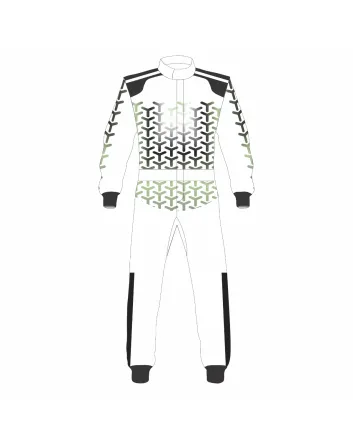 White-Black-Green-Kart-Racing-Suit-Front-View